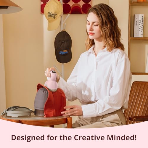 HTVRONT Hat Press Machine - Hat Press Heat Machine for Caps/Hats/Pillows Intuitive Display Screen- Flexible Temperature & Countdown Setting- Fast & Even Heat Portable Pink Heat Press HTVRONT