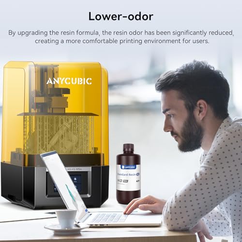 ANYCUBIC 3D Printer Resin, Upgraded 8K Standard Resin V2, Enhanced Toughness and Strength, Lower-Odor, High Precision 3D Printing Resin for All LCD Resin 3D Printers (Grey, 1kg) ANYCUBIC