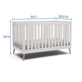 Delta Children Essex 4-in-1 Convertible Baby Crib, Bianca White with Natural Legs Delta Children