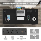 Legooin Electric Standing Desk, 55x24in Adjustable Height Computer Desk with Wheels, Sit-Stand Desk with Charging Station, 2 USB Ports, 3 Power Outlets, Spacious Workstation for Home Office(Black) Legooin