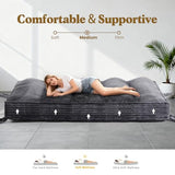 NLDD 10" Futon Mattress Full Size, Ultra Thick Futons Sofa Couch Bed Sleeper Sofa Bed, Versatile Floor Futons Japanese Floor Mattress for Adults, Grey (Frame Not Included) NLDD