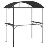 loibinfen Steel BBQ Grill Gazebo Shelter with Side Shelves, Steel Barbecue Grill Gazebo Tent, Outdoor BBQ Canopy with Side Shelves for Garden, Patio, Backyard, Anthracite 86.6"x45.3"x90.6" loibinfen