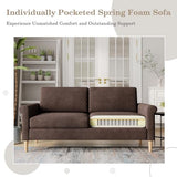 Vesgantti 65" Brown Loveseat – Mid-Century Modern 2-Seater Sofa, Tool-Free Assembly, Compact & Comfy Vesgantti