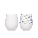 PYD Life Sublimation Blanks Wine Glasses Stemless Frosted 17 OZ Wine Tumbler Glass Cups Mugs Bulk for Sublimation Print 6 Pack PYD Life