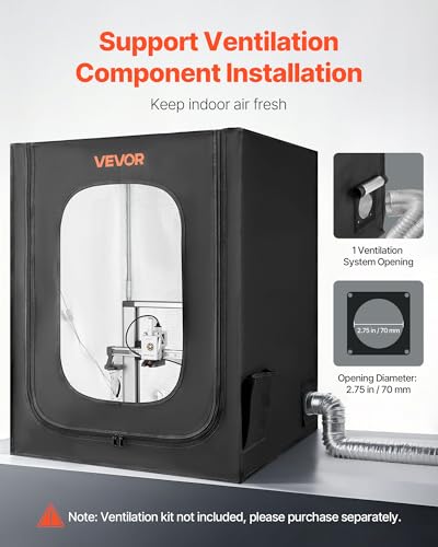 VEVOR 3D Printer Enclosure, Dustproof Waterproof Large Oxford Cloth 3D Printer Tent, Constant Temperature Protective Case with LED Lighting, Compatible with Creality/ELEGOO/Anycubic Popular Models VEVOR