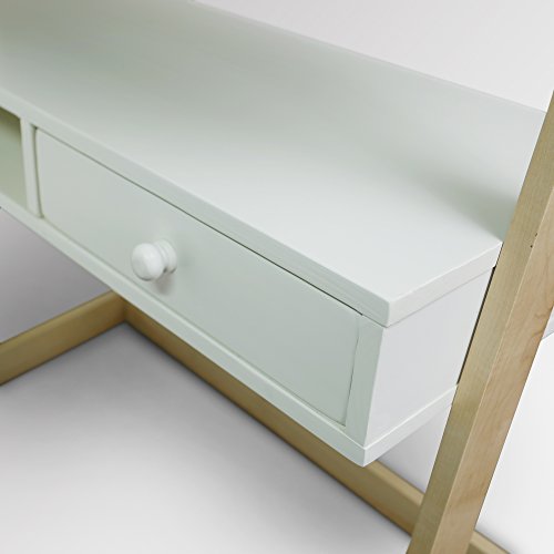 American Trails Freestanding Ladder Desk With Drawer, Natural Maple/White American Trails