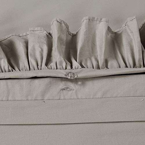 Lush Decor Reyna Ruffle Cotton Duvet Cover Set 3 Piece Set Full/ Queen, Gray - Queen Size Bedding Set - Gray Duvet Queen- Ruffled Bedding - Coquette Decor Lush Decor