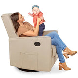 Evolur Raleigh Upholstered Plush Seating Nursery Glider 360-degree, Swivel Rocker Recliner, Multi Recline Positions, Greenguard Gold & JPMA Certified, Stain Resistant, Tool-Free Assembly, Shell Evolur