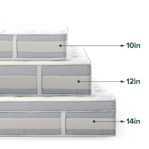 ZINUS 10 Inch Comfort Support Hybrid Mattress [New Version], Full, Fiberglass Free, Medium Plush, Motion Isolation, Certified Safe Foams & Fabric, Mattress in A Box