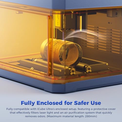 SCULPFUN RA Mini Laser Rotary Roller with Bracket, Y-Axis Rotary Roller 360° Rotation for Engraving Cylindrical Objects Cans Cups Bottles, Compatible with iCube, iCube Ultra and C1 Laser Engraver SCULPFUN