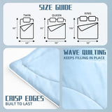 DOWNCOOL Cooling Comforter Queen Size, Blue Cooling Blanket for Hot Sleeper, Lightweight & Breathable Blanket for Night Sweats,Dual-Side Cooling Summer Bedding,90"X90" DOWNCOOL