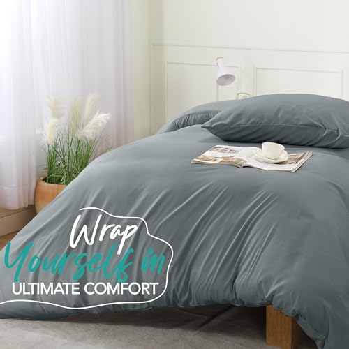 Utopia Bedding Duvet Cover Set with Pillowcases- 2 Pieces Bedding Duvet Cover with Zipper Closure - 1 Duvet Cover with 1 Pillow Sham - Soft Brushed Microfiber (Twin/Twin XL, Grey) Utopia Bedding