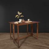 Solid Wood Flip-Top Folding Console to Dining Convertible Table Casual Home