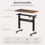 WALKINGDESK Mobile Walking Pad Desk with Wheels, Pneumatic Small Rolling Standing Desk Riser Height Adjustable (28-43.7") for Treadmill, Portable Computer Table for Home Office, Black Walnut WALKINGDESK