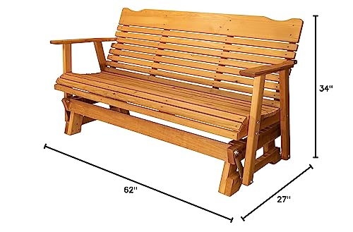 Kilmer Creek Rustic Finished 5' Cedar Porch Outdoor Glider, Amish Crafted Kilmer Creek