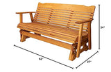 Kilmer Creek Rustic Finished 5' Cedar Porch Outdoor Glider, Amish Crafted Kilmer Creek
