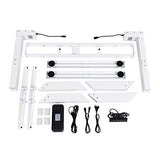 VWINDESK VJ205 Electric Height Adjustable Sitting Standing Desk Frame Sit Stand - Dual Motors 3 Stages Motorized Desk Base Only, White VWINDESK