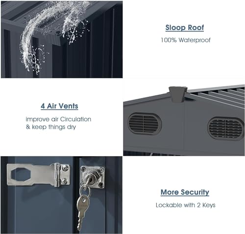 Jaxenor Outdoor Storage Shed 20x13 FT, Sheds & Outdoor Storage Clearance - Metal Garage Shed for Car, Truck, Bike, Lawnmower - Backyard Tool House Building with 2 Doors and 4 Vents Jaxenor