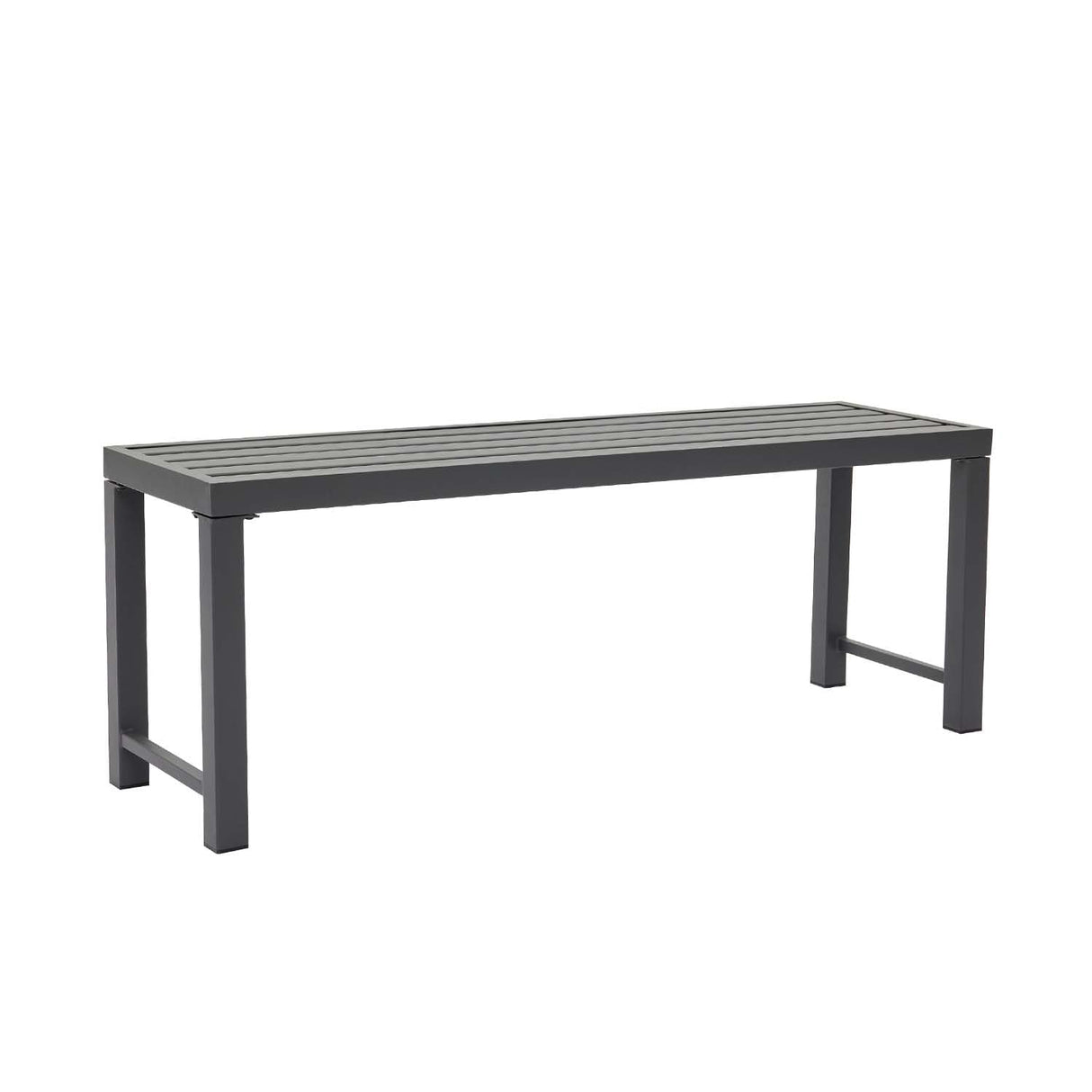 Outdoor Metal Backless Bench, 46" Patio Garden Bench for Outdoor, All Wheather Outdoor Bench for Garden, Backyard, Porch, Grey Puntogen