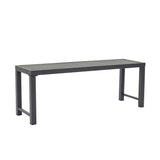 Outdoor Metal Backless Bench, 46" Patio Garden Bench for Outdoor, All Wheather Outdoor Bench for Garden, Backyard, Porch, Grey Puntogen