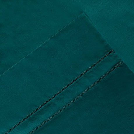 Pointehaven 620 Thread Count Long Staple Cotton - Sateen Weave - European Closure - Single Ply - Standard Pillow Case Set - Teal Pointehaven