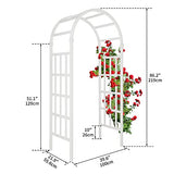 VINGLI Vinyl Garden Arbor, PVC Wedding Arch for Ceremony Party, Garden Trellis for Climbing Plants Outdoor, Arch Backdrop Stand for Garden, Backyard, Lawn VINGLI