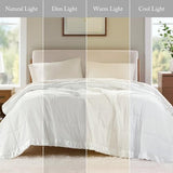 Madison Park Windom Down Alternative Blanket, Premium 3M Scotchgard Moisture Wicking Treatment, Lightweight and Soft Bed Cover For All Season, Satin Trim, White King Madison Park