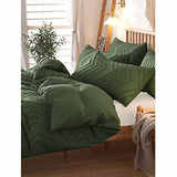 Nanko King Comforter Set Dark Green Tufted Jacquard Boho Soft Shabby Chic Reversible Down Alternative Microfiber Bedding - All Season Duvet Bohemia Bed Sets Women Men Size 104 x 90 3pc, Green Nanko