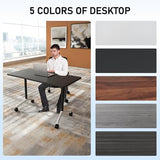JEHUJD Conference Table,2 Pack Folding Conference Room Tables with Wheels,Mobile Training Modular Flip Top Nesting Table, Rolling Meeting Stackable Tables for Office Seminar Room(47.2'',Grey) JEHUJD