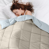 Modern Threads Down Alternative Reversible Comforter Beige/Light Blue Twin Modern Threads