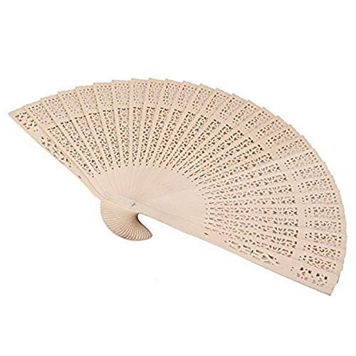 jinfu 50pcs Personalized Wooden Wedding Favors and Gifts for Guest Sandalwood Hand Fan Party Decoration Folding Fans Sandalwood Fan Favors with Gift - WoodArtSupply