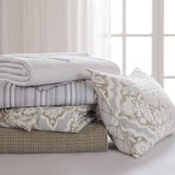 Levtex Home - Becker Taupe Quilt Set - King Quilt and Two King Shams - Ikat - Taupe, Grey and Cream - Quilt (106x92in.) and Shams (20x36in.) - Reversible - Cotton Levtex Home