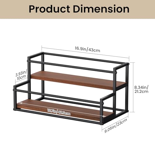 THYGIFTREE Liquor Bottle Display Shelf 2 Tier Liquor Rack Holder Bar Shelf Stand for Liquor Organizer Countertop Liquor Risers Storage Shelves Wine Rack for Whiskey THYGIFTREE