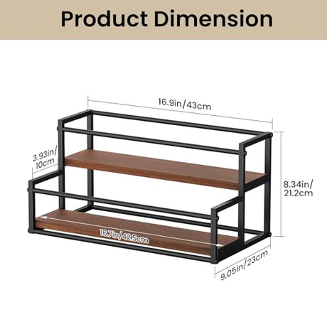 THYGIFTREE Liquor Bottle Display Shelf 2 Tier Liquor Rack Holder Bar Shelf Stand for Liquor Organizer Countertop Liquor Risers Storage Shelves Wine Rack for Whiskey THYGIFTREE
