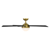 WAC Smart Fans Eclipse Indoor and Outdoor 5-Blade Smart Home Ceiling Fan 54in Satin Brass Matte Black with 3000K LED Light Kit and Remote Control works with Alexa and iOS or Android App WAC Lighting