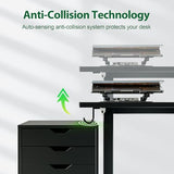 Agilestic Electric Standing Desk, Large 63 x 24 Inches Height Adjustable Desk, Sit Stand up Desk for Work Office Home, Splice Board, Black Agilestic