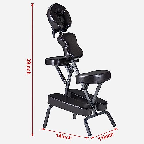 Master Massage Bedford Full Body Portable Massage Chair – Lightweight Folding Tattoo & Salon Chair with Adjustable Height, Face Cradle, Carrying Case (Coffee) Master Massage Equipment