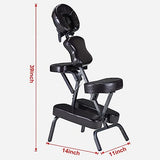 Master Massage Bedford Full Body Portable Massage Chair – Lightweight Folding Tattoo & Salon Chair with Adjustable Height, Face Cradle, Carrying Case (Coffee) Master Massage Equipment
