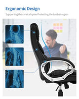 FDW Office Chair Computer High Back Adjustable Ergonomic Desk Chair Executive PU Leather Swivel Task Chair with Armrests Lumbar Support (Black) FDW