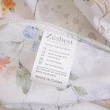 Zusbest Botanical Floral Duvet Cover Queen 100% Cotton Orange Blue Flower Patterned Bedding Beige Tan Comforter Cover with Zipper, Soft Skin-Friendly, Luxury Minimalist Wildflower Print Bed Set, 3Pcs Zusbest