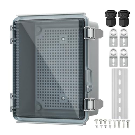 Joinfworld Outdoor WiFi Enclosure Weatherproof Locking Outdoor WiFi Box Plastic Waterproof Switch Router Enclosure Box 8.7x6.7x4.3 Joinfworld