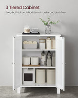 VASAGLE White Bathroom Floor Storage Cabinet with 2 Adjustable Shelves VASAGLE