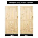 Homacer 5-in-1 Design Solid Natural Pine Wood Barn Door, 24in Wide 84in High, Unfinished and Unassembled, with Pre-drilled Holes for Easy Assemble, HOMACER