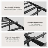 Novilla Metal King Size Bed Frame - Modern Minimalist Victorian Style with Headboard/Footboard, Heavy-Duty Steel Slats/Underbed Storage/No Box Spring Needed/Easy Assembly/Noise Free/Black Novilla