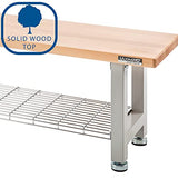 Seville Classics Storage Shelf Wood Bench, Granite Seville Classics