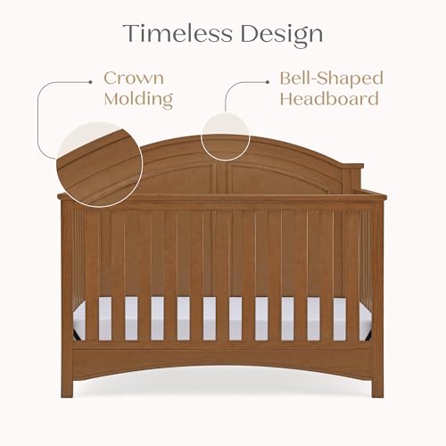 Delta Children Perry 6-in-1 Convertible Crib - Greenguard Gold Certified, Chestnut