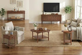 SAND STONE HOME Pembroke 58” Cottage Sofa Console Table with Drawers & Lower Shelf Storage, Narrow Entryway Table or Dining Server with Levelers | Cocoa Brown SAND STONE HOME