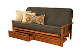 Kodiak Furniture Monterey Futon Set with Storage Drawers, with Barbados Base and Linen Charcoal Mattress Kodiak Furniture