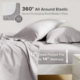 Comfort Spaces 100% Cotton Sheet Set Breathable, Lightweight, Soft with 12" Elastic Pocket Fits up to 14" Mattress, All Season Cozy Bedding, Matching Pillow Case, Twin Grey 3 Piece Comfort Spaces