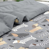 Pamnest Comforter Set King Size, Cute Dog 7 Pcs Bedding for Kids and Adults, Animal Nursery Pet Bed Sheet Sets with Fitted Sheet 2 Pillowcases & 2 Shams for Bedroom Bed Decor Pamnest